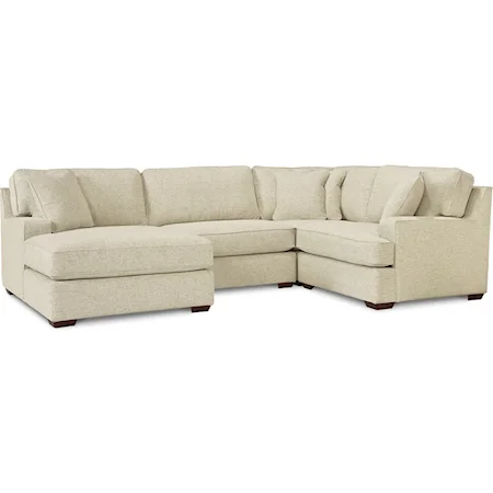 3-Seat Premier Sectional Sofa with Comfort Core Cushions and Wide Chaise